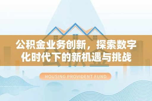 广阳公积金业务创新，探索数字化时代下的新机遇与挑战